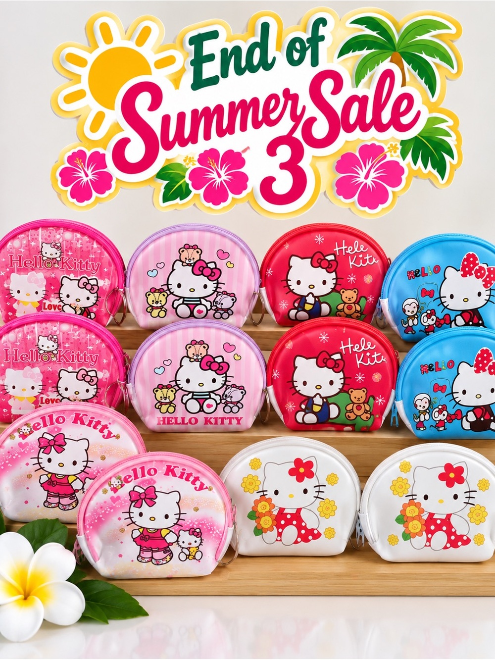12 Small Coin Pouch Set — Pink, Red, Blue, White